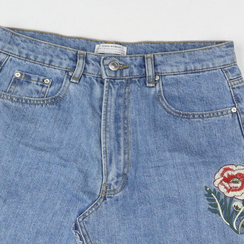 Womens UK Size S Zara A-Line Denim Skirt
