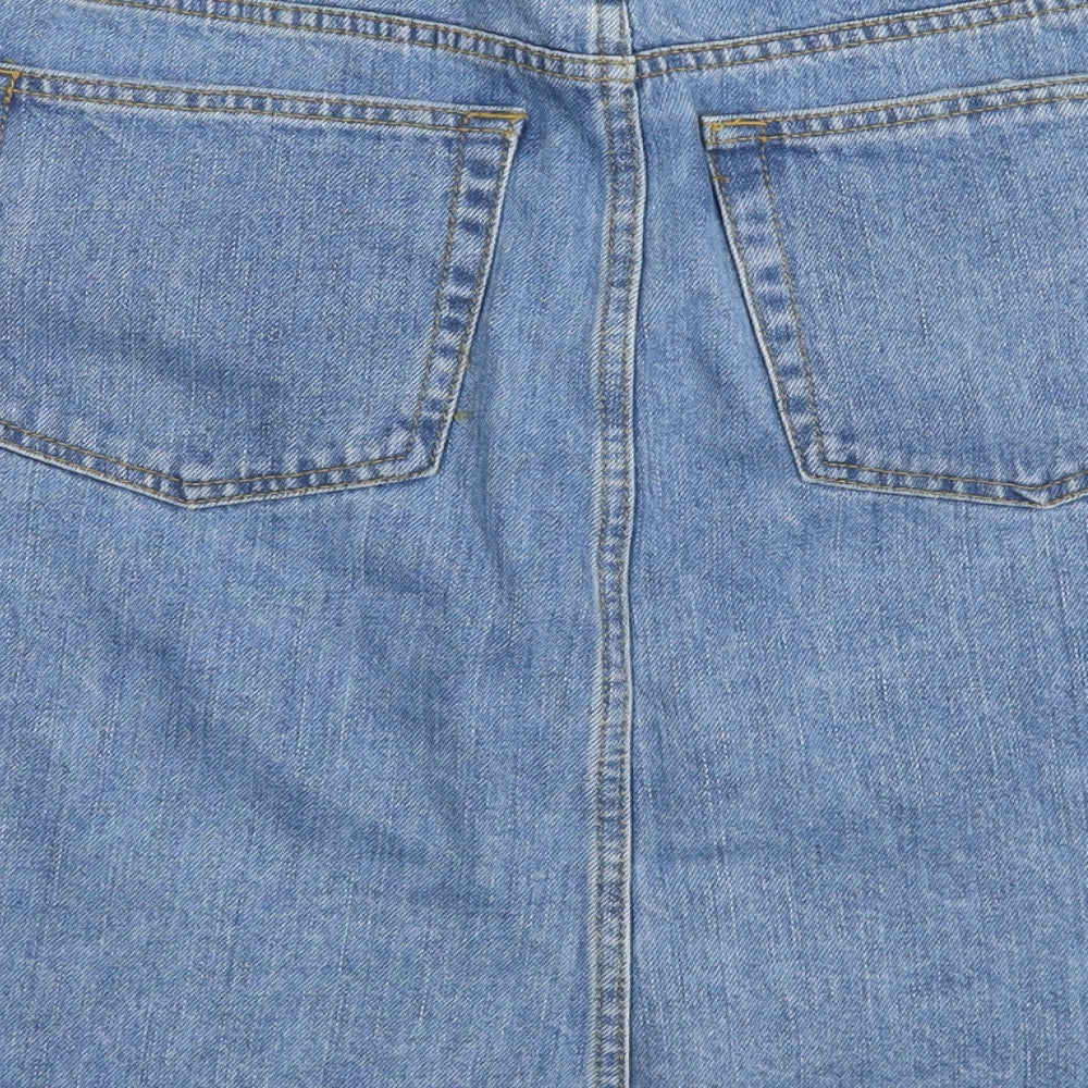 Womens UK Size S Zara A-Line Denim Skirt