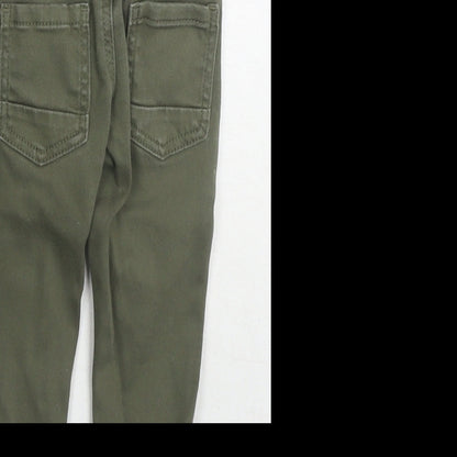 Denim & Co. Boys Green Cotton Jogger Jeans Size 9-12 Months Drawstring