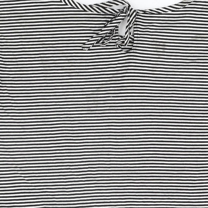 BC Clothing Womens White Striped Viscose Basic T-Shirt Size M Round Neck