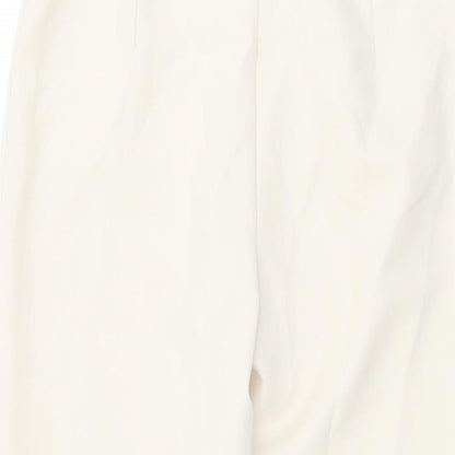 Boohoo Womens Beige Polyester Trousers Size 6 L25 in Regular Zip