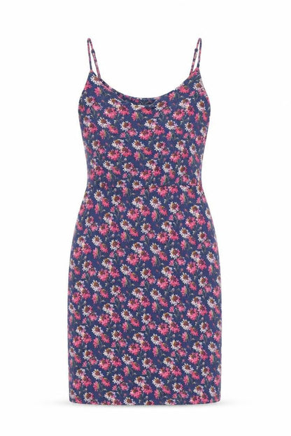 Oasis Womens Blue Floral Viscose Shift Size M Round Neck Pullover