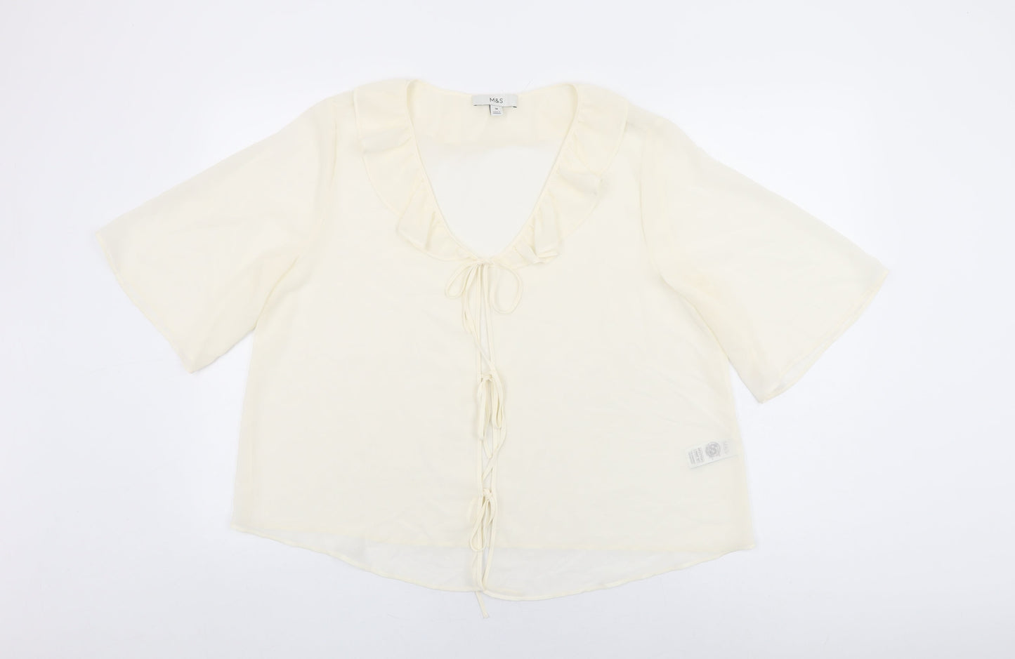 Womens UK Size 16 Marks and Spencer Ivory Basic Blouse