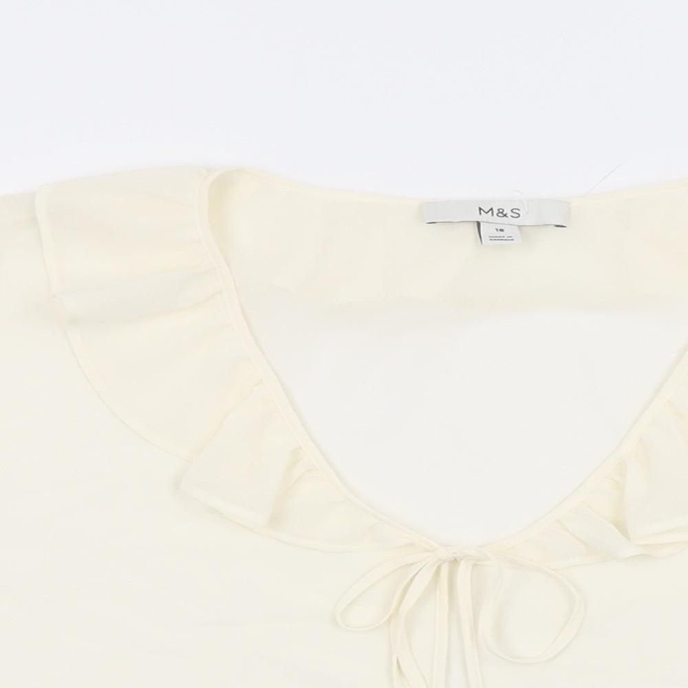 Womens UK Size 16 Marks and Spencer Ivory Basic Blouse