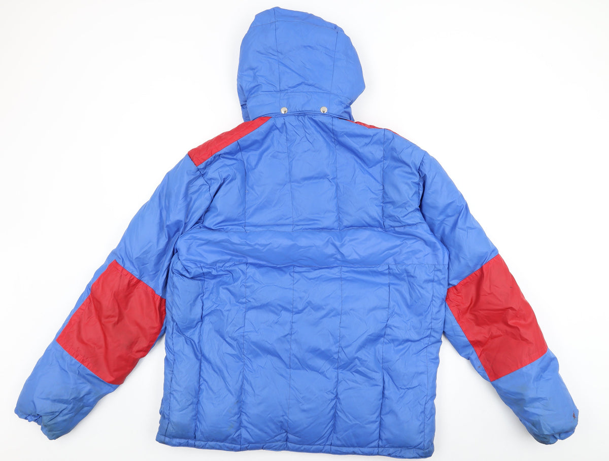 By Blacks Womens Blue Puffer Jacket Coat Size L Zip