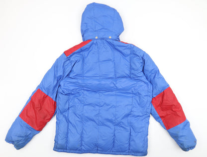 By Blacks Womens Blue Puffer Jacket Coat Size L Zip