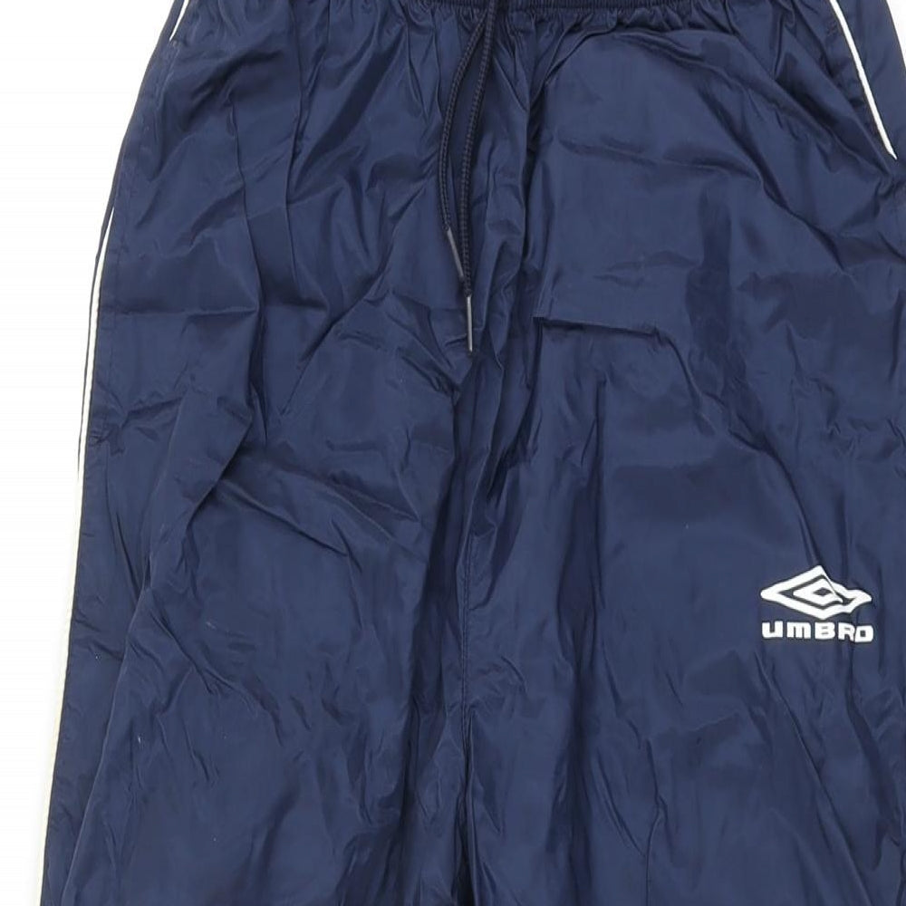 Umbro Girls Blue Nylon Jogger Trousers Size 12 Years L28 in Regular Drawstring