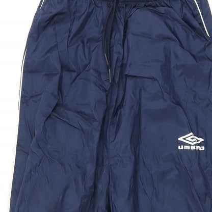 Umbro Girls Blue Nylon Jogger Trousers Size 12 Years L28 in Regular Drawstring