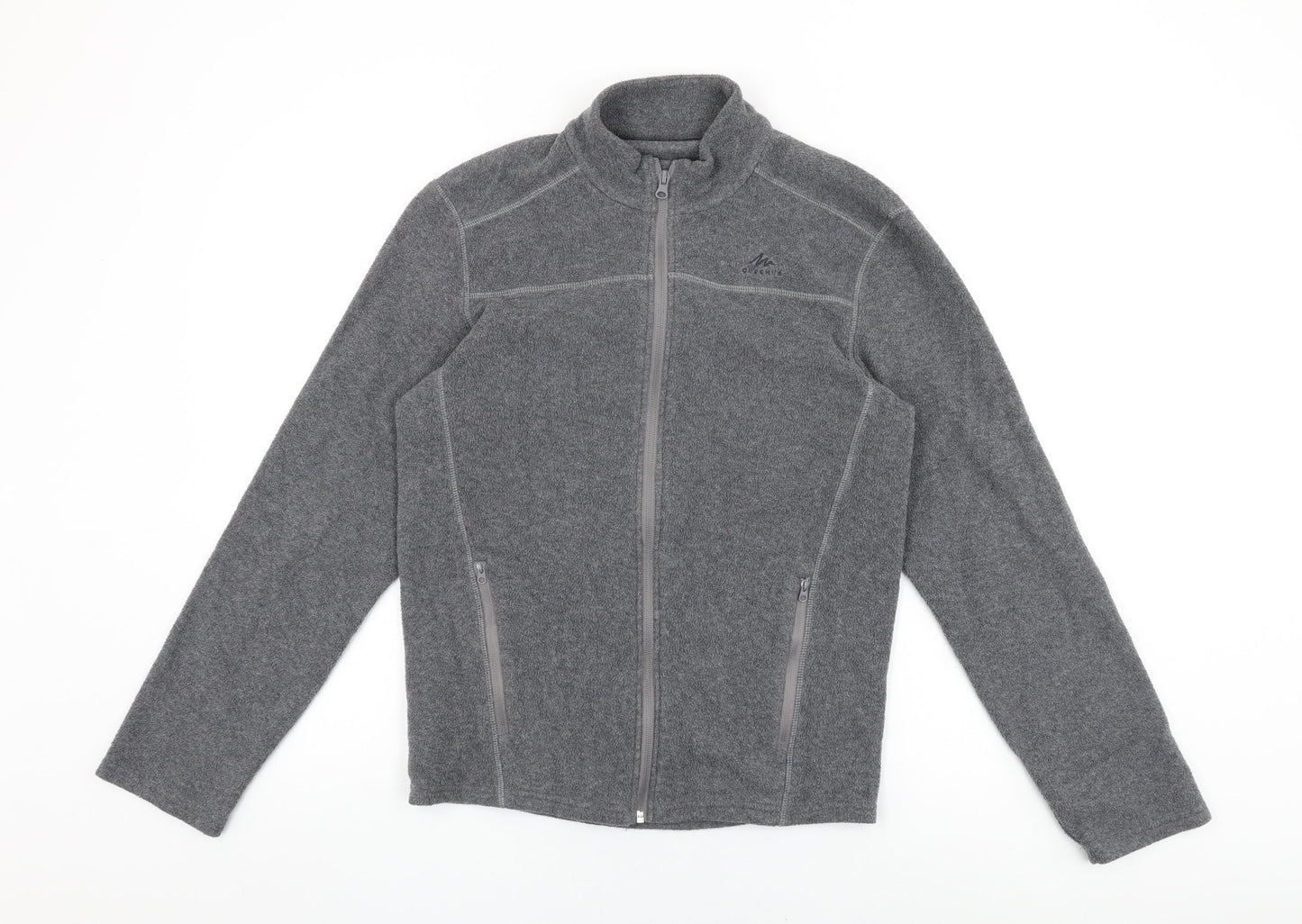 DECATHLON Womens Grey Polyester Full Zip Sweatshirt Size M Zip