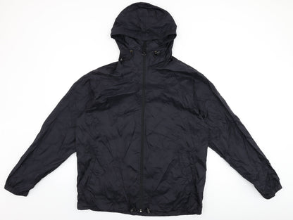 Zantos Mens Black Rain Coat Coat Size M Zip