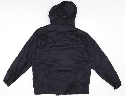 Zantos Mens Black Rain Coat Coat Size M Zip