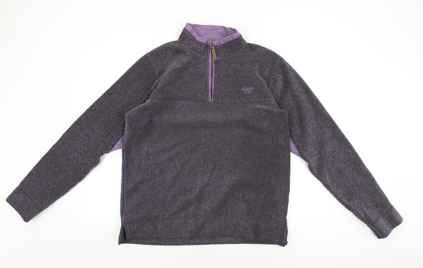 Cotton Traders Womens Purple Polyester Pullover Sweatshirt Size M Zip