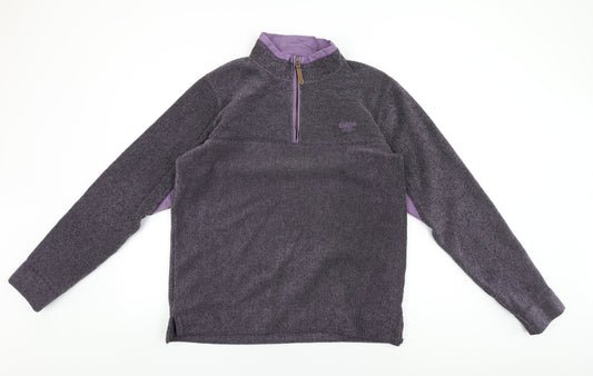 Cotton Traders Womens Purple Polyester Pullover Sweatshirt Size M Zip