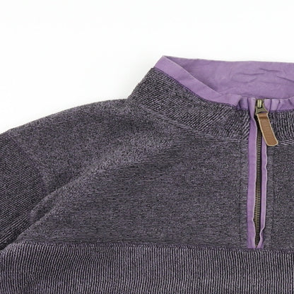 Cotton Traders Womens Purple Polyester Pullover Sweatshirt Size M Zip