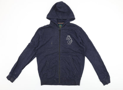 Luke Sport Mens Blue Cotton Full Zip Hoodie Size M