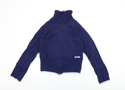 ELLE Womens Blue Cotton Full Zip Sweatshirt Size L Zip