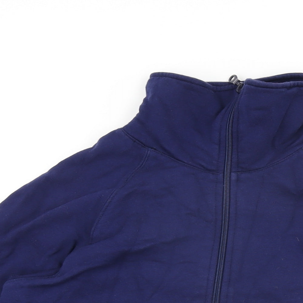 ELLE Womens Blue Cotton Full Zip Sweatshirt Size L Zip
