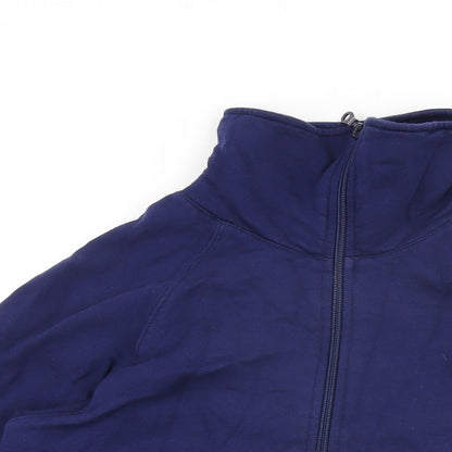 ELLE Womens Blue Cotton Full Zip Sweatshirt Size L Zip
