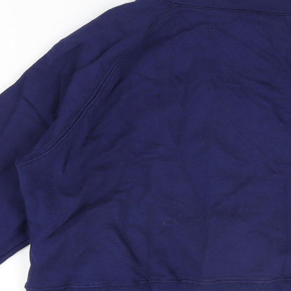 ELLE Womens Blue Cotton Full Zip Sweatshirt Size L Zip