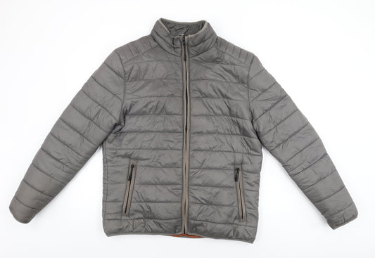 Red Herring Womens Grey Puffer Jacket Coat Size M Zip