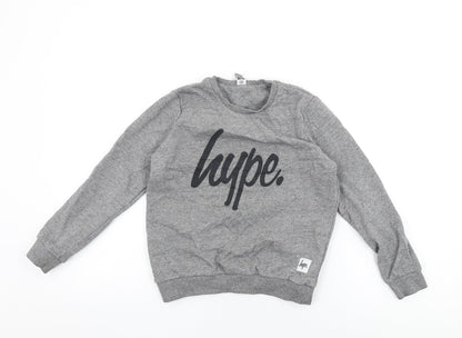 Hype Boys Grey Cotton Pullover Sweatshirt Size 11-12 Years Pullover