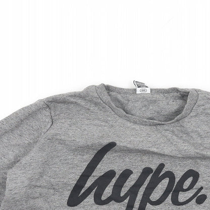 Hype Boys Grey Cotton Pullover Sweatshirt Size 11-12 Years Pullover