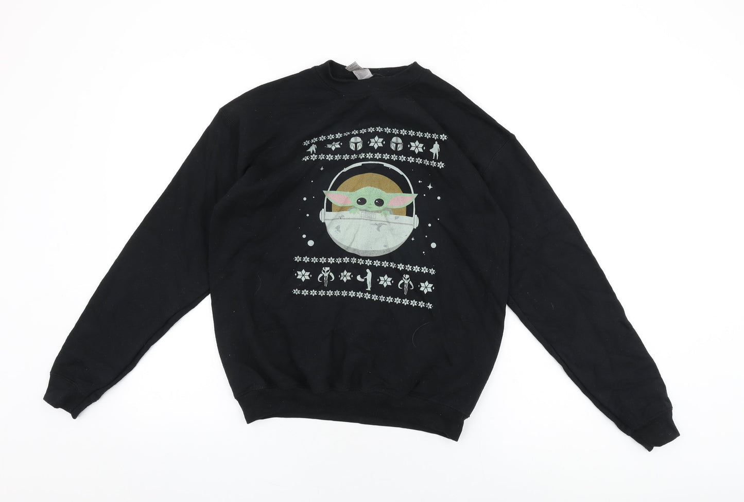 Star Wars Womens Black Cotton Pullover Sweatshirt Size XL Pullover - Baby Yoda, Christmas Jumper