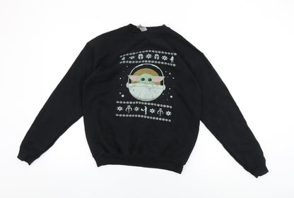 Star Wars Womens Black Cotton Pullover Sweatshirt Size XL Pullover - Baby Yoda, Christmas Jumper