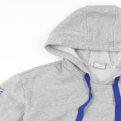 TEAM GB Mens Grey Geometric Cotton Pullover Hoodie Size M