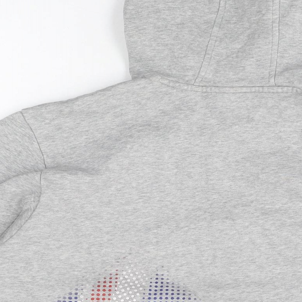 TEAM GB Mens Grey Geometric Cotton Pullover Hoodie Size M