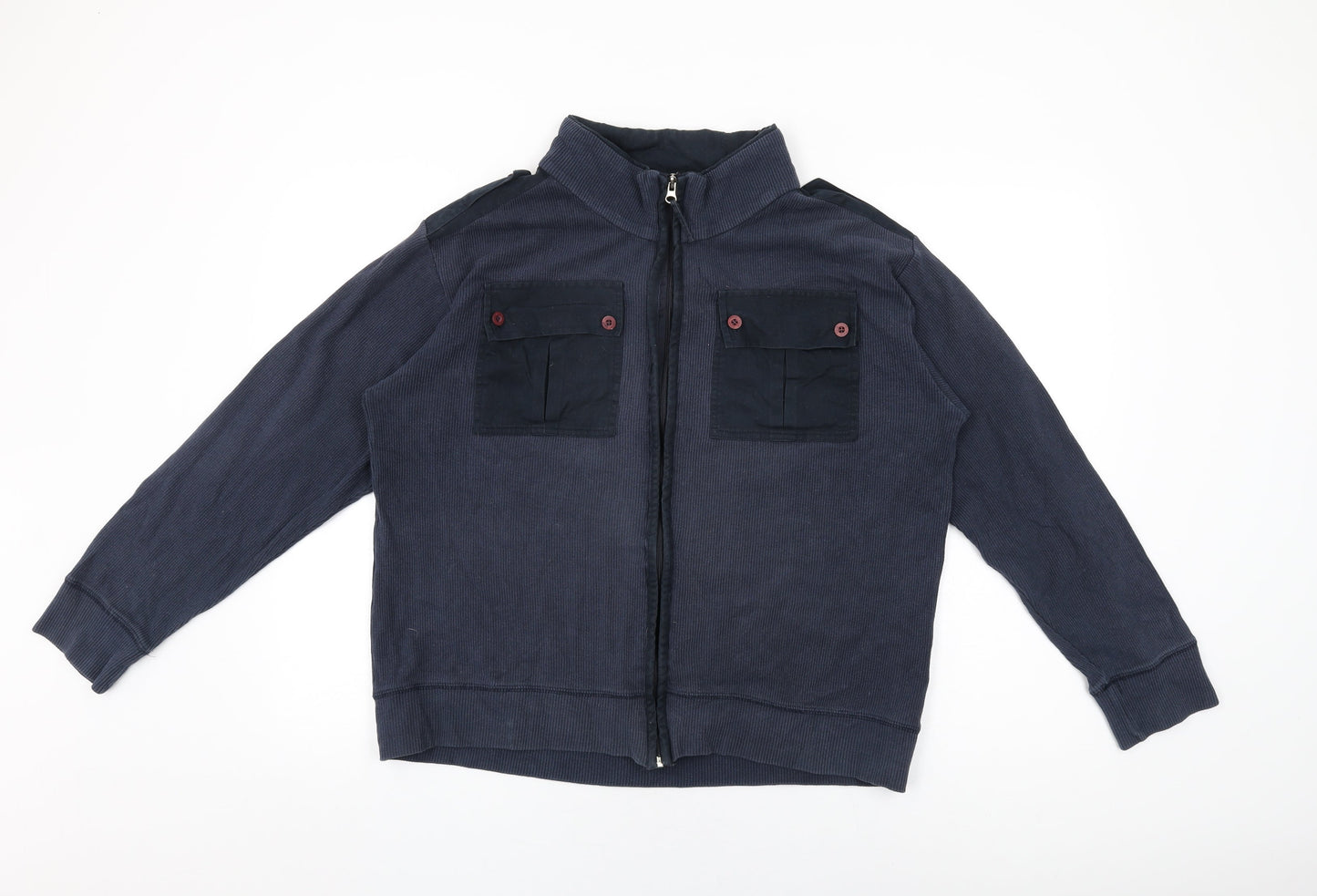 FU2 Mens Blue Cotton Full Zip Sweatshirt Size L