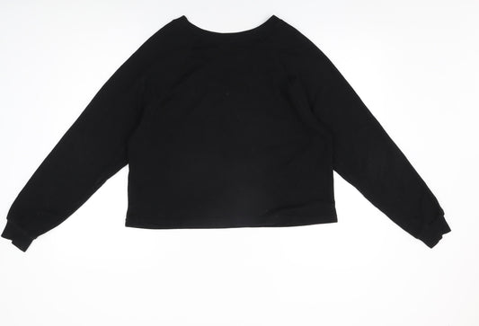 Bershka Womens Black Cotton Pullover Sweatshirt Size M Pullover - Give Yourself A Break