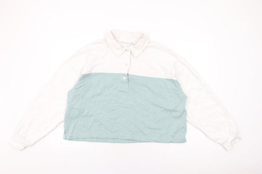 Womens UK Size S Weekday White Basic T-Shirt