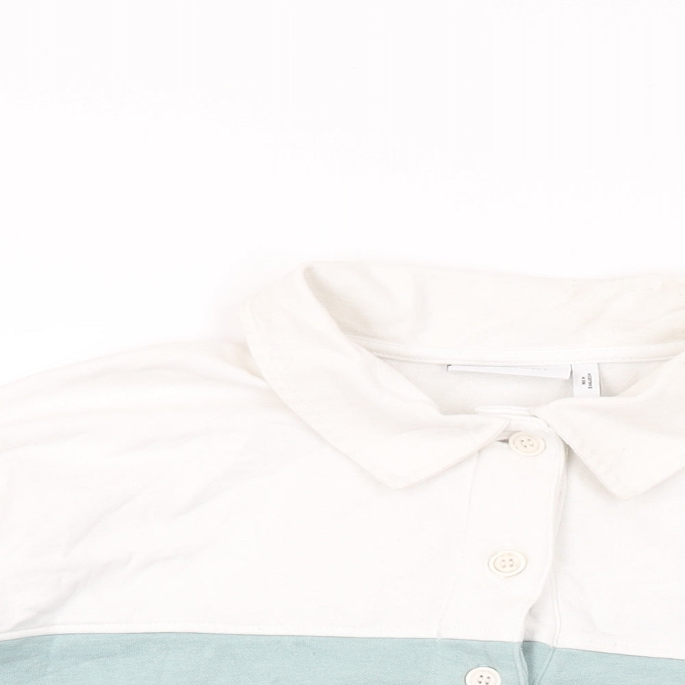 Womens UK Size S Weekday White Basic T-Shirt