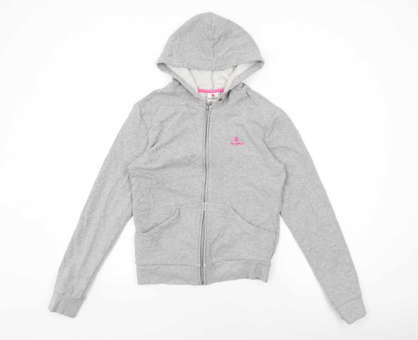 Olympus Womens Grey Cotton Full Zip Hoodie Size 12 Zip