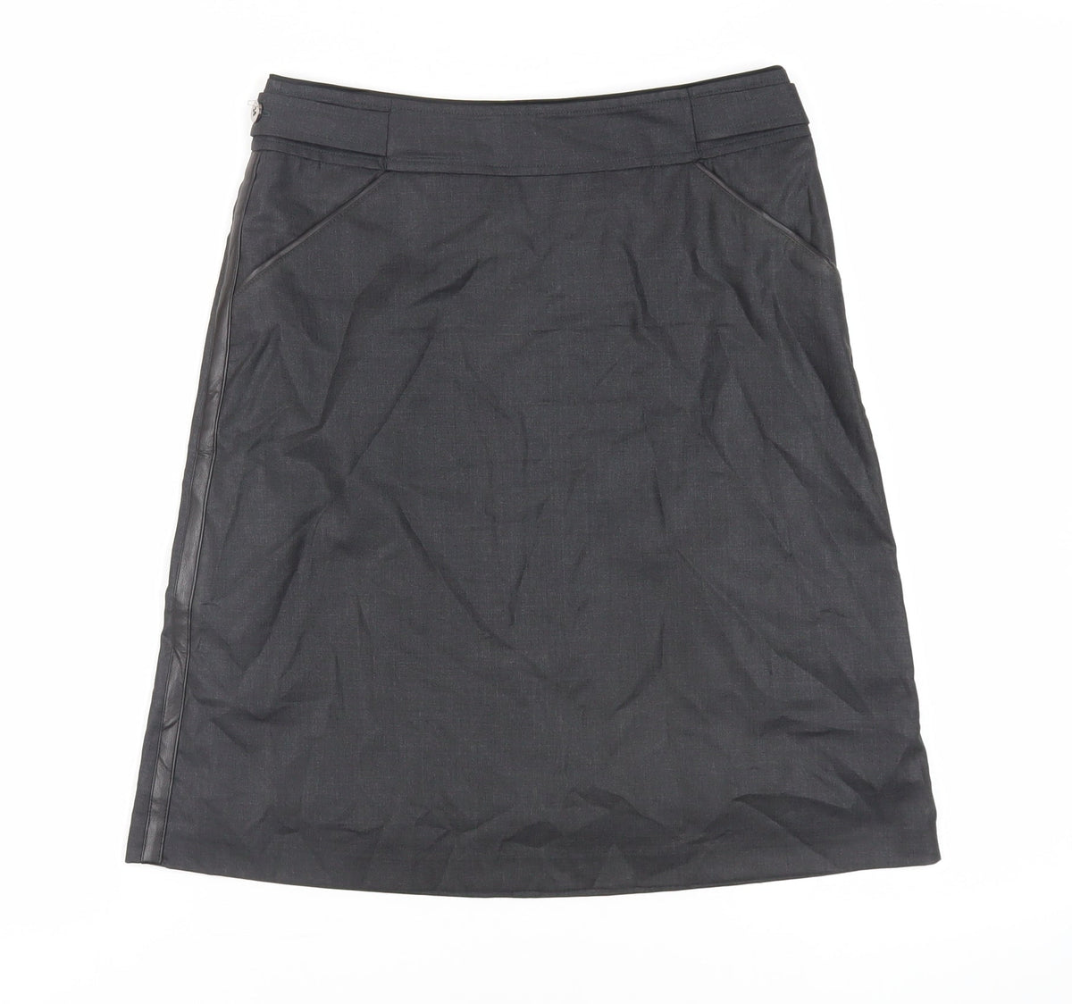 NetWork Womens Grey Wool A-Line Skirt Size 30 in Zip - Pockets