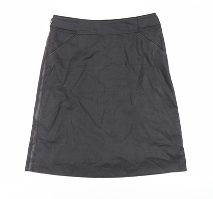 NetWork Womens Grey Wool A-Line Skirt Size 30 in Zip - Pockets