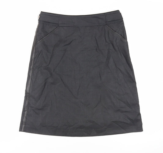 NetWork Womens Grey Wool A-Line Skirt Size 30 in Zip - Pockets