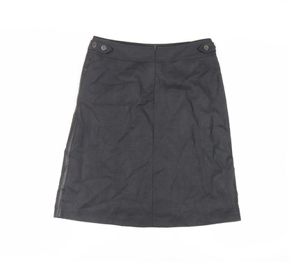 NetWork Womens Grey Wool A-Line Skirt Size 30 in Zip - Pockets