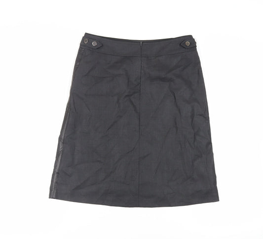NetWork Womens Grey Wool A-Line Skirt Size 30 in Zip - Pockets