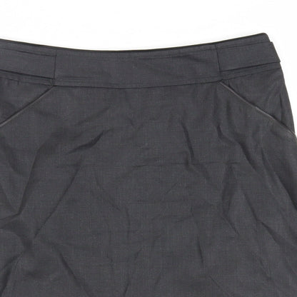 NetWork Womens Grey Wool A-Line Skirt Size 30 in Zip - Pockets
