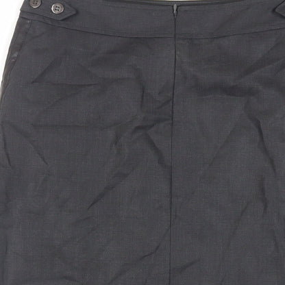 NetWork Womens Grey Wool A-Line Skirt Size 30 in Zip - Pockets