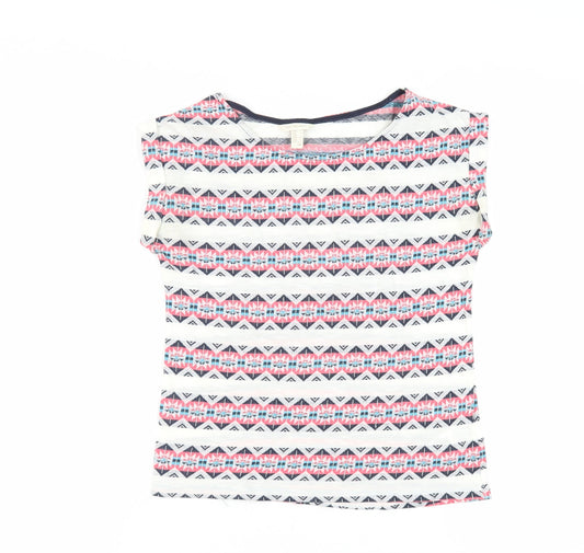 Womens UK Size S Springfield Ivory Basic T-Shirt