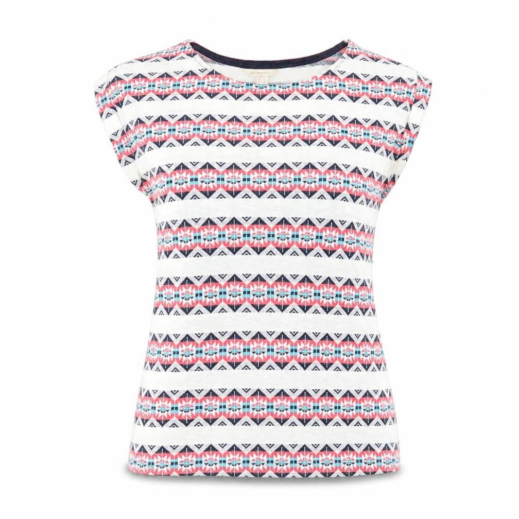 Womens UK Size S Springfield Ivory Basic T-Shirt