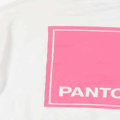 Pantone Womens White Cotton Pullover Sweatshirt Size 18 Pullover - Logo