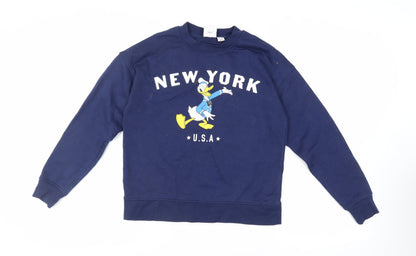 Womens UK Size XS Disney Blue Pullover Sweatshirt