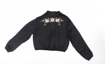 Womens UK Size S Zara Black Basic Blouse