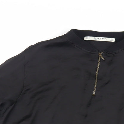Womens UK Size S Zara Black Basic Blouse