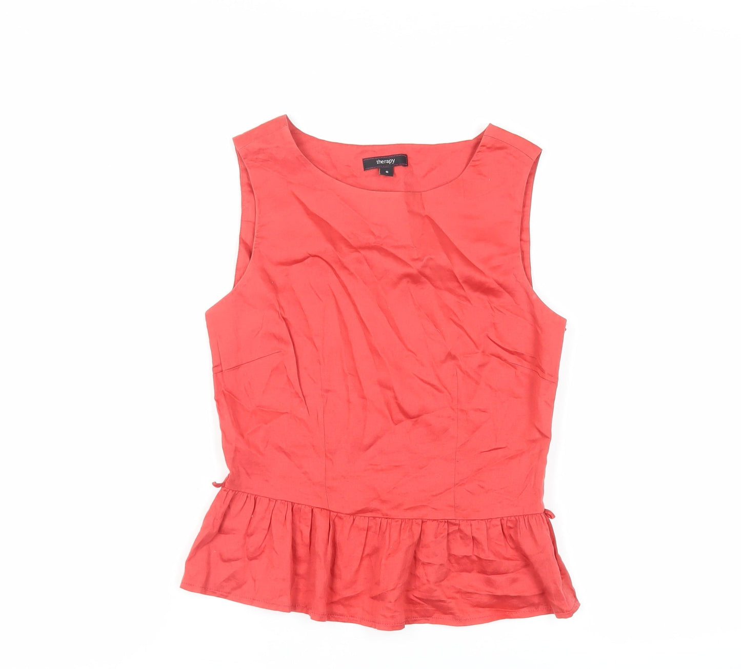 Womens UK Size 8 Therapy Red Basic Tank