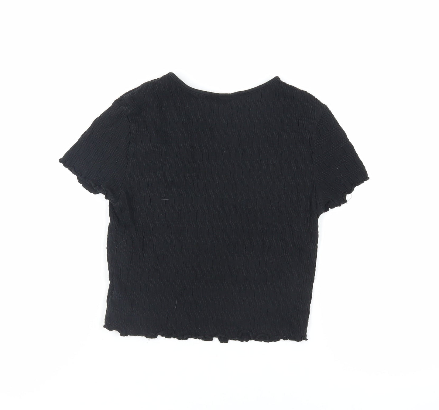 Womens UK Size S H&M Black Cropped T-Shirt
